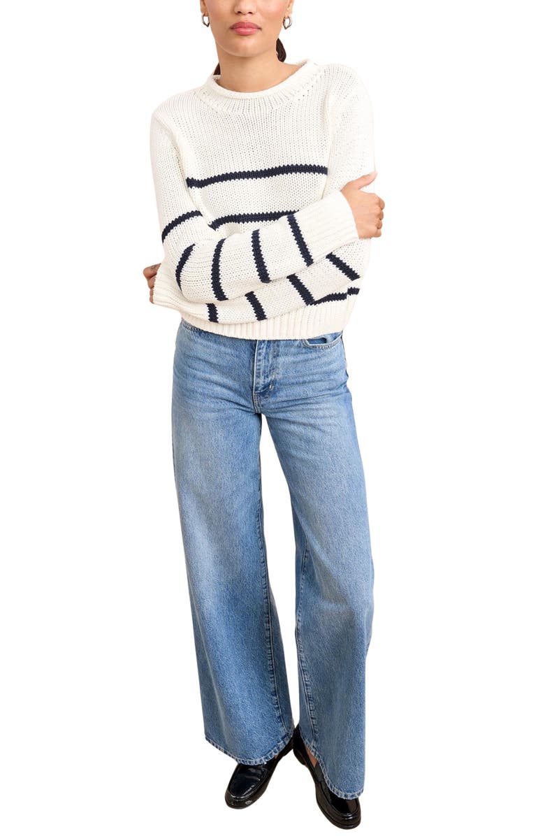 La Ligne Mini Marina Sweater, Alternate, color, Cream/Navy