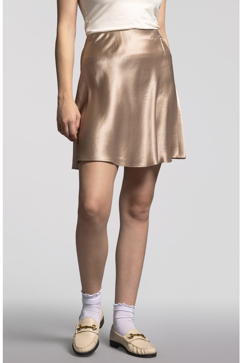 Dawn Satin Skirt, Main, color, LIGHT TAUPE