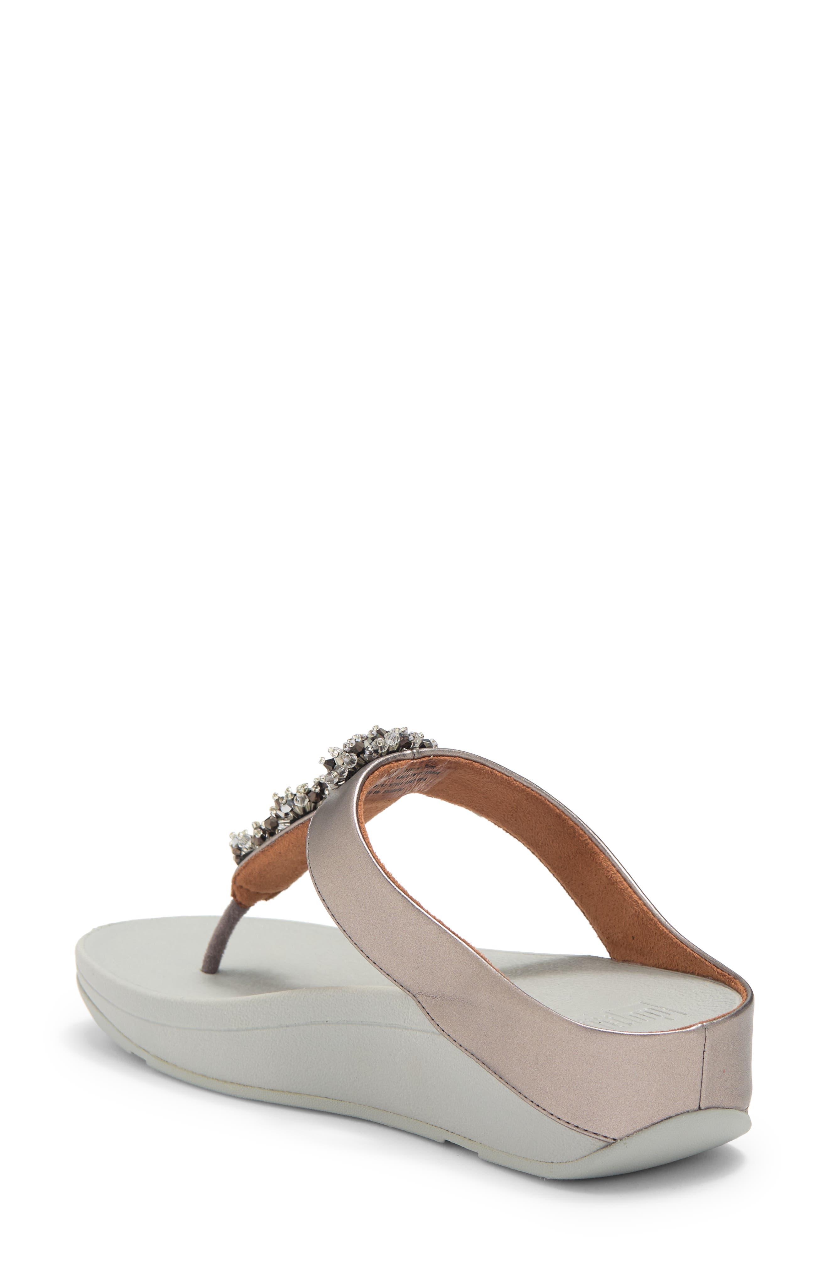 FitFlop Galaxy Toe Wedge Flip Flop, Alternate, color, Pewter