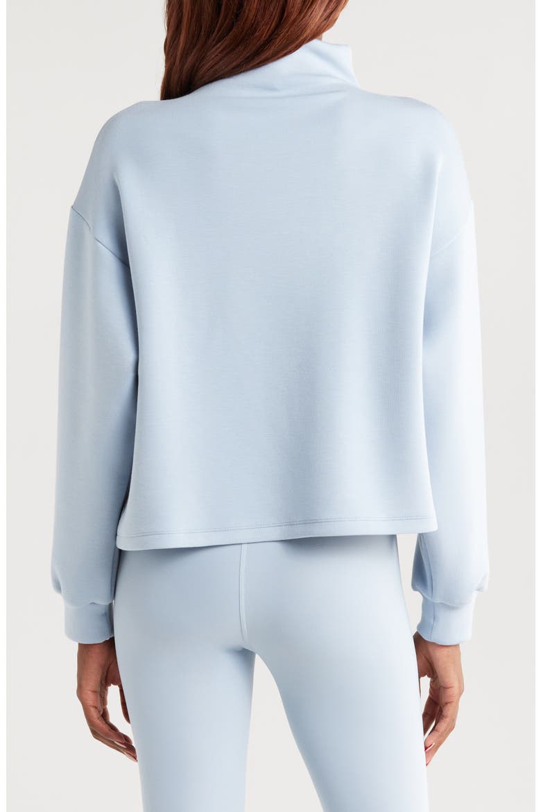 Soft Scuba Knit Funnel Neck Modal Blend Top, Alternate, color, BLUE FOG
