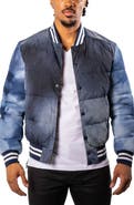 Maceoo Ocean Sky Blue Quilted Bomber Jacket