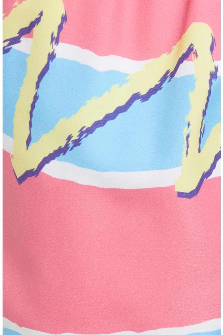 Print Swim Trunks, Alternate, color, PINK