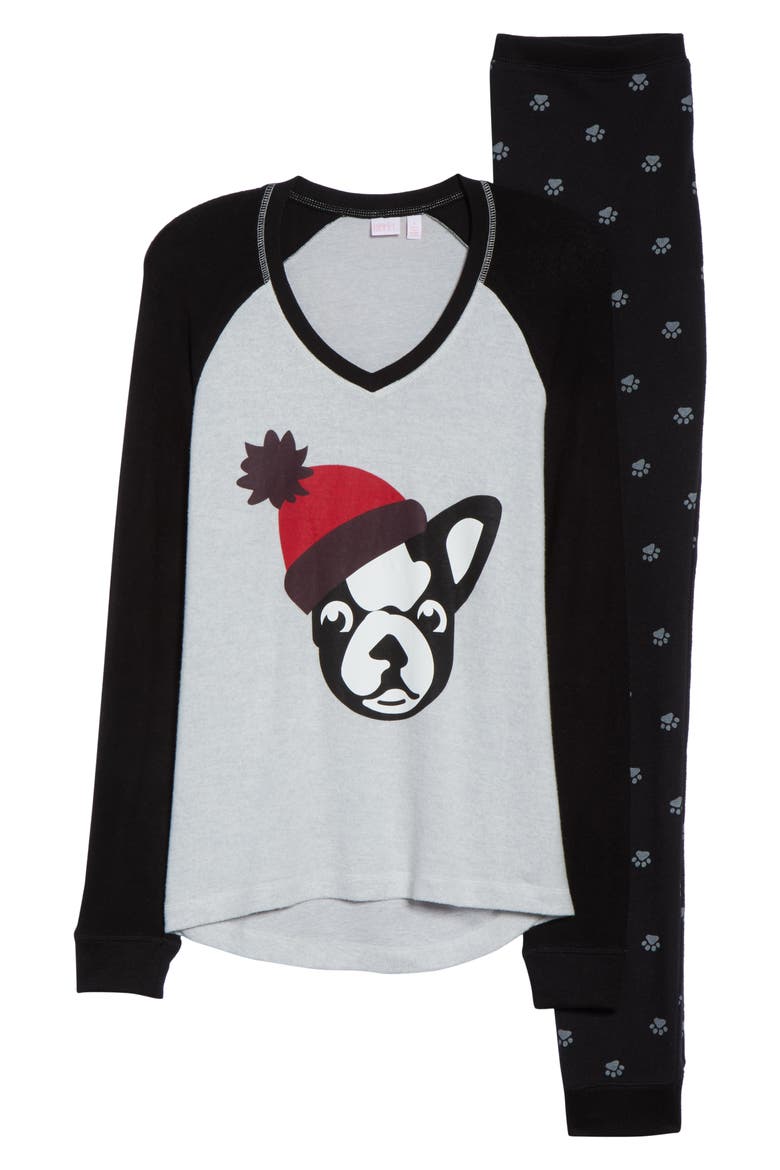 Holiday Pajamas, Alternate, color, BLACK WOOF WOOF