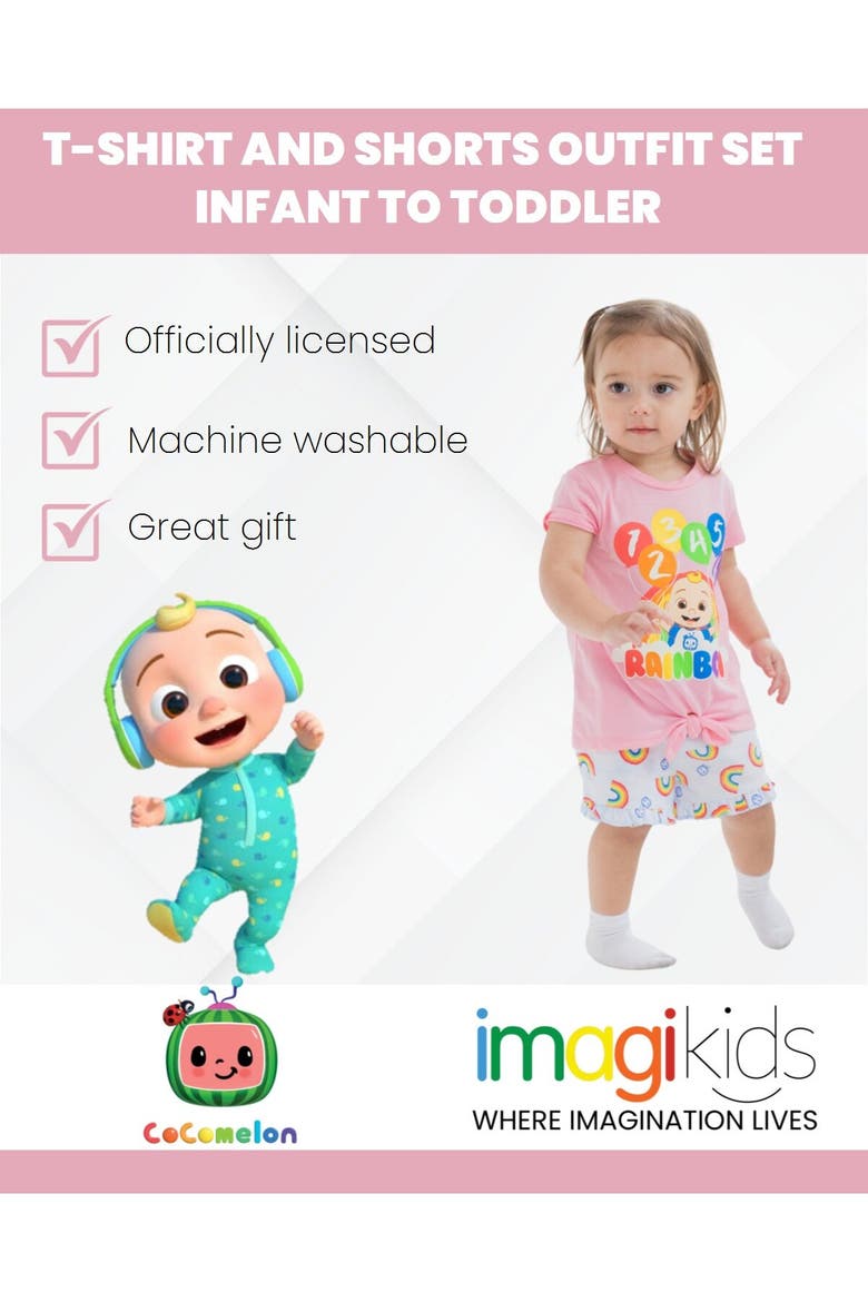 JJ 2-Piece T-Shirt and Shorts Set, Alternate, color, JJ Pink Cloud