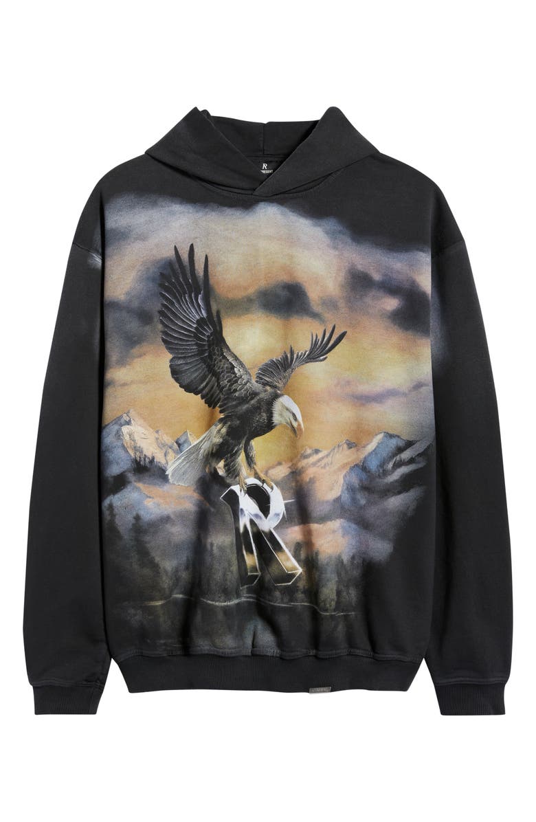 Represent Chrome Flight Graphic Hoodie, Main, color, Stained Black