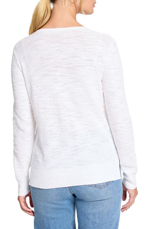 Nic + Zoe Nic+zoe Breezy Textures Cotton Blend Sweater In Paper White