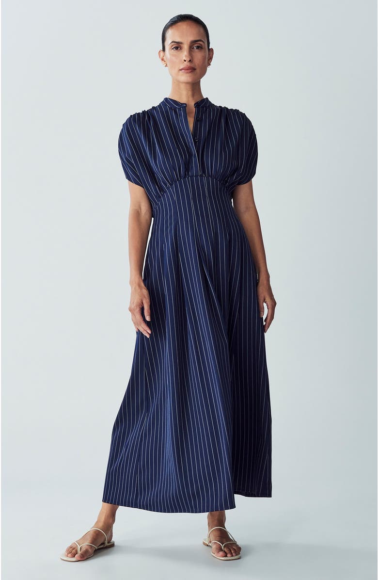 WILLA Otis Dress, Main, color, Navy Stripe