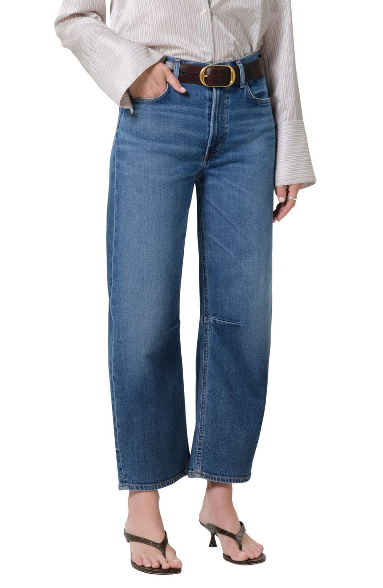 Citizens of Humanity Miro High Waist Ankle Relaxed Barrel Jeans, Alternate, color, Benson Medium Indigo