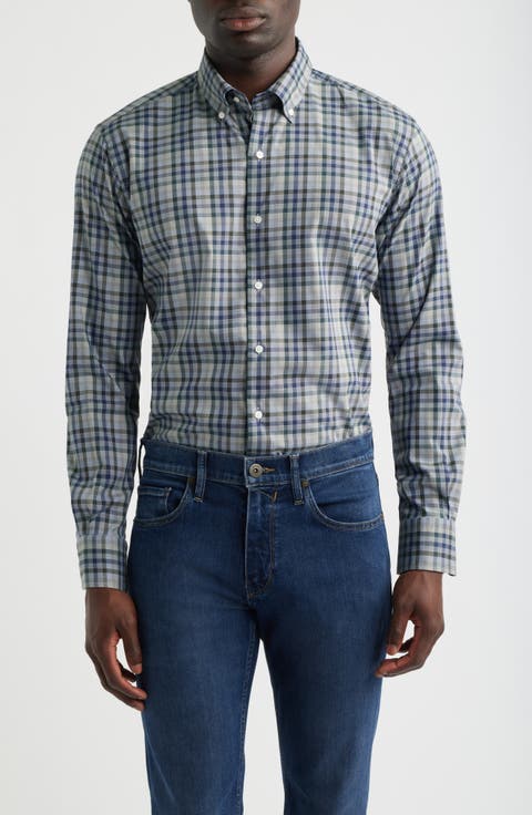 Swope Plaid Performance Twill Button-Down Shirt