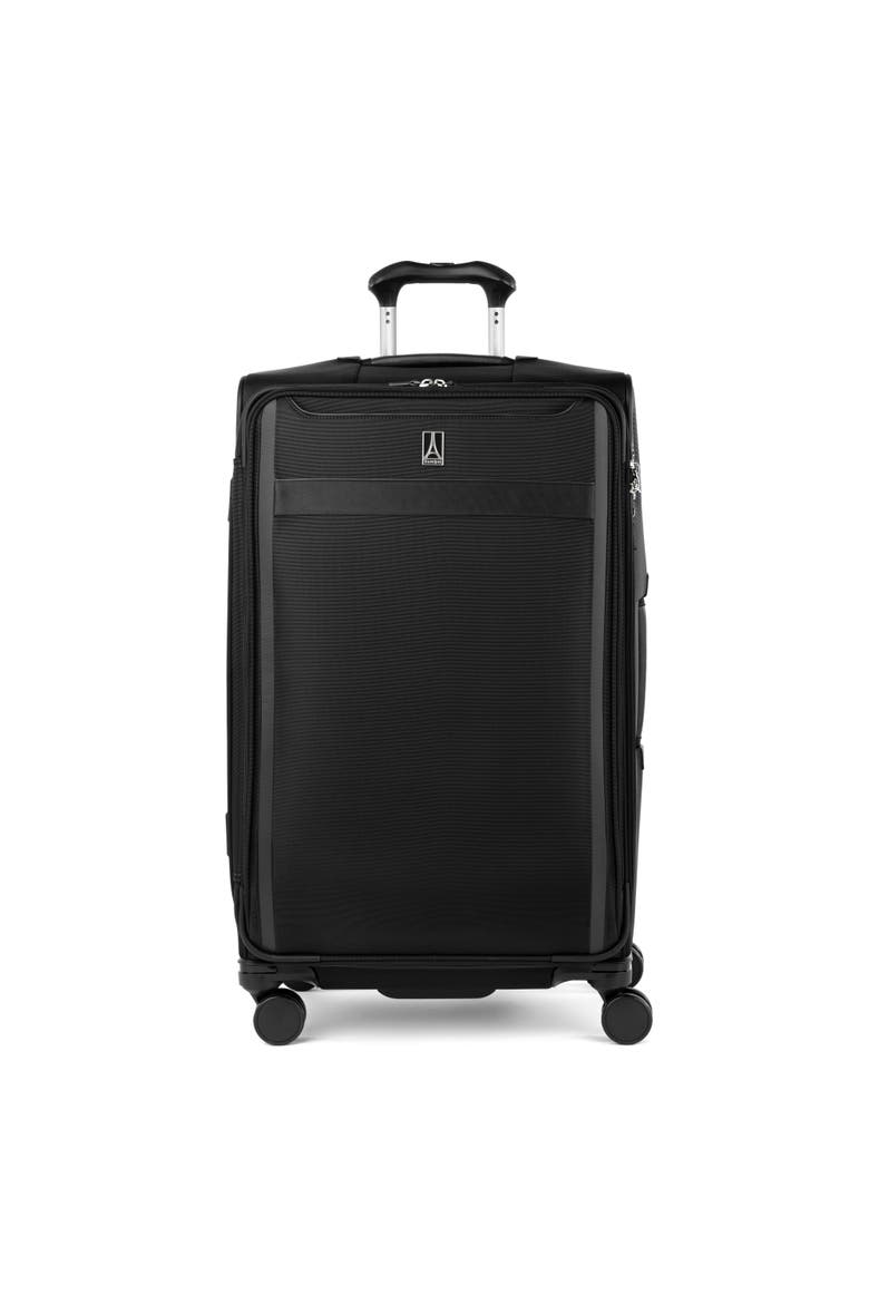 Versapack + Lightweight Softside Expandable 29" Large Checked Spinner Luggage, Main, color, Black