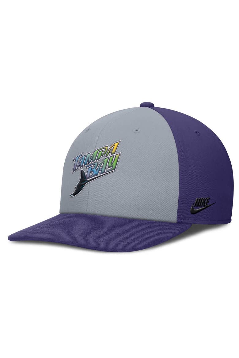 Men's Nike Gray/Purple Tampa Bay Rays Pro Performance Snapback Hat, Alternate, color, Gray
