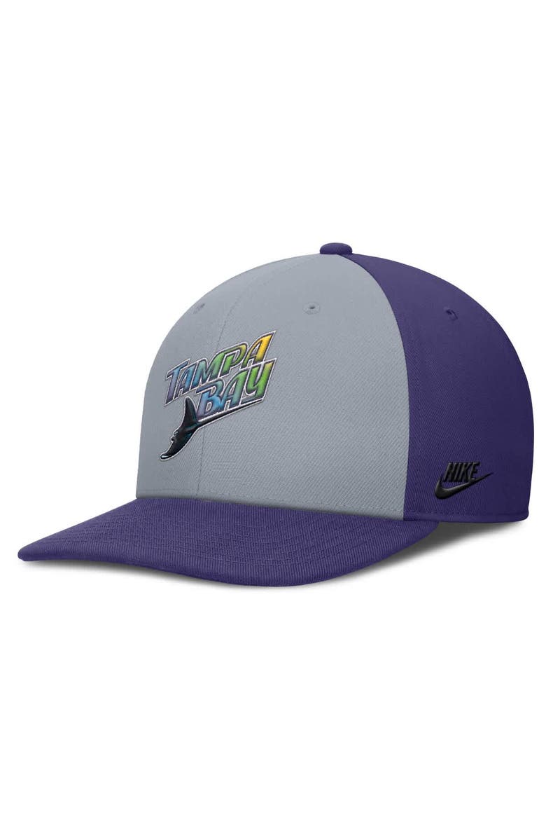 Nike Men's Nike Gray/Purple Tampa Bay Rays Pro Performance Snapback Hat, Alternate, color, Gray