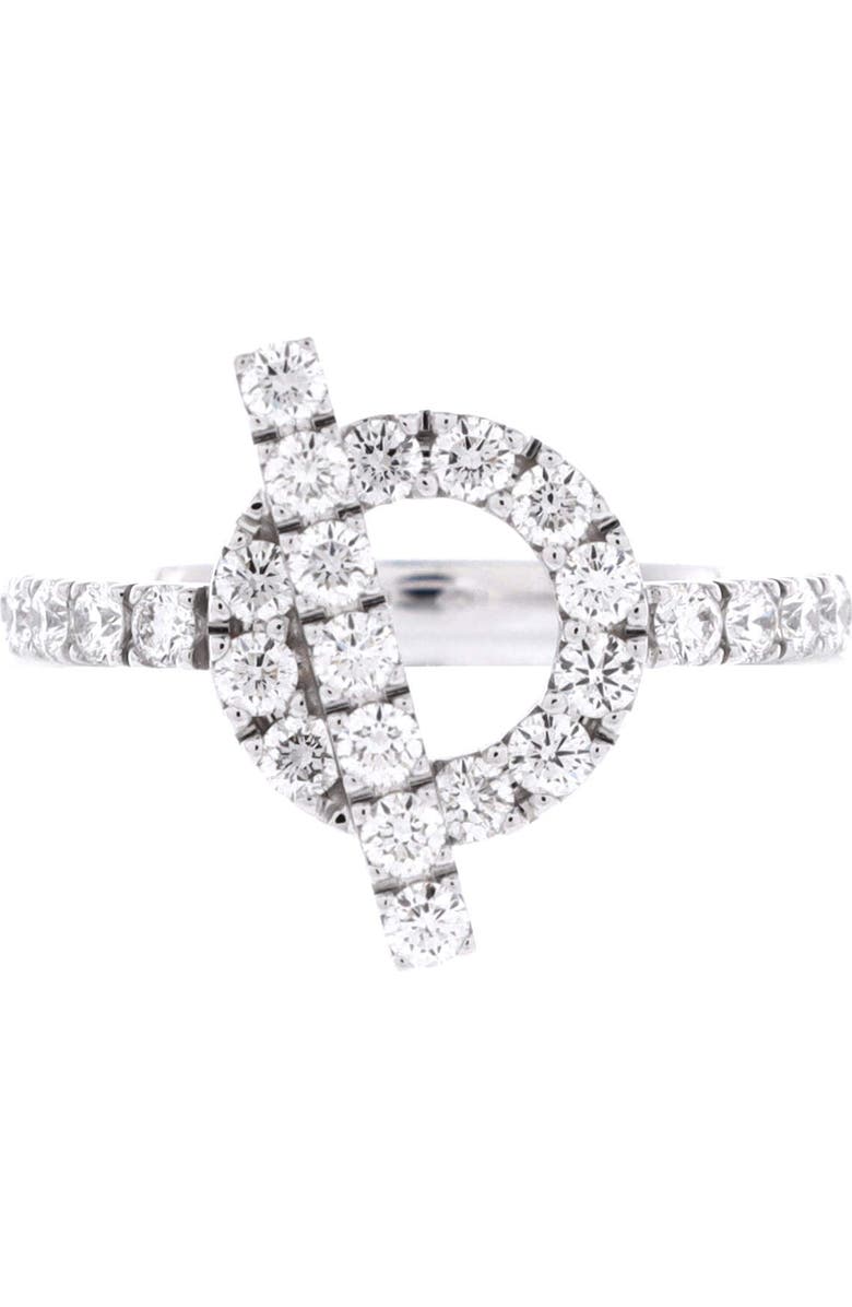 Pre-Owned Hermes Finesse Ring 18K White Gold and Diamonds, Main, color, White Gold