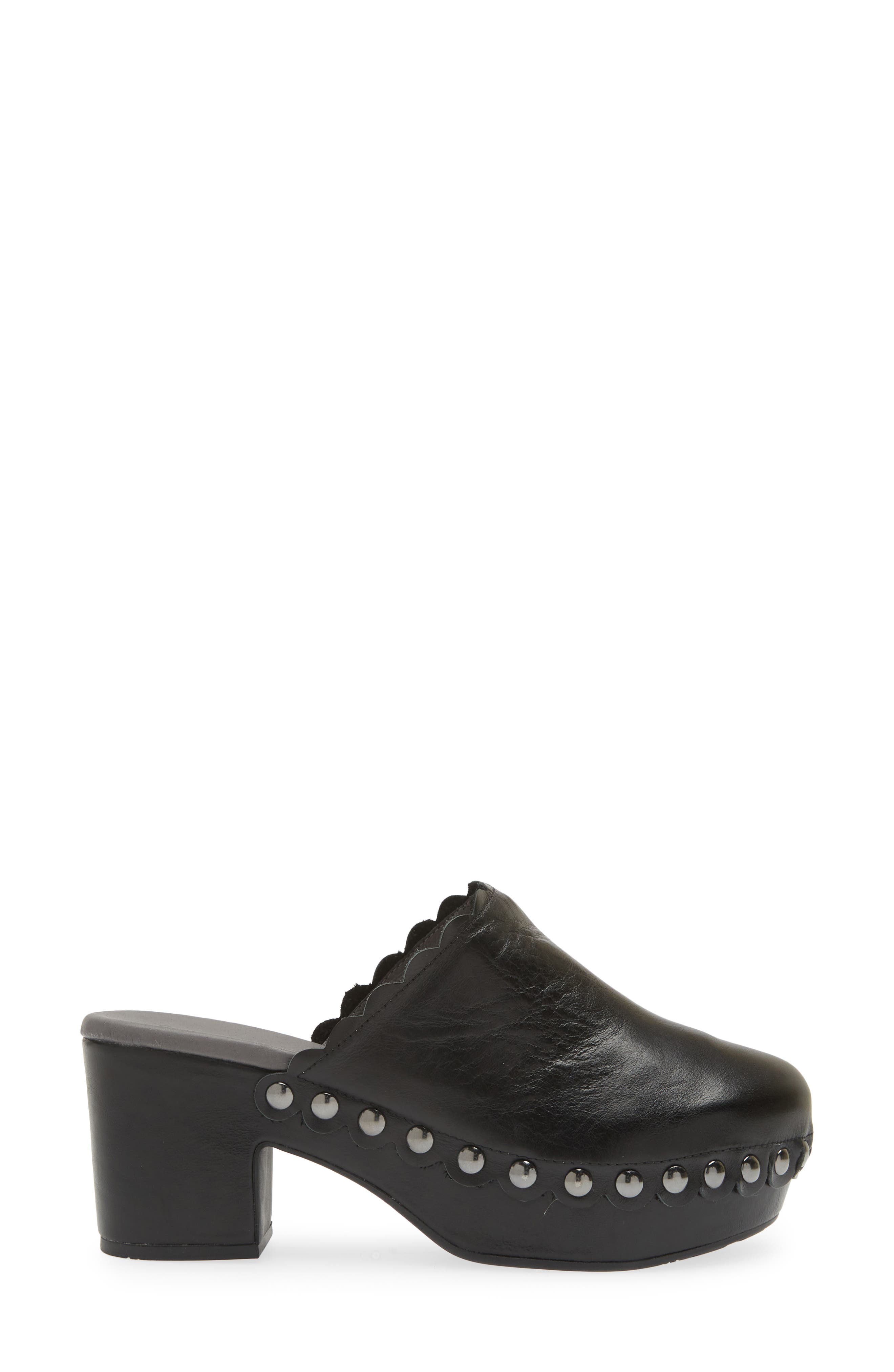 Chocolat Blu Genoa Platform Clog, Alternate, color, Black Leather