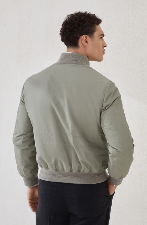 Brunello Cucinelli Zip-fastening Bomber Jacket In Gray