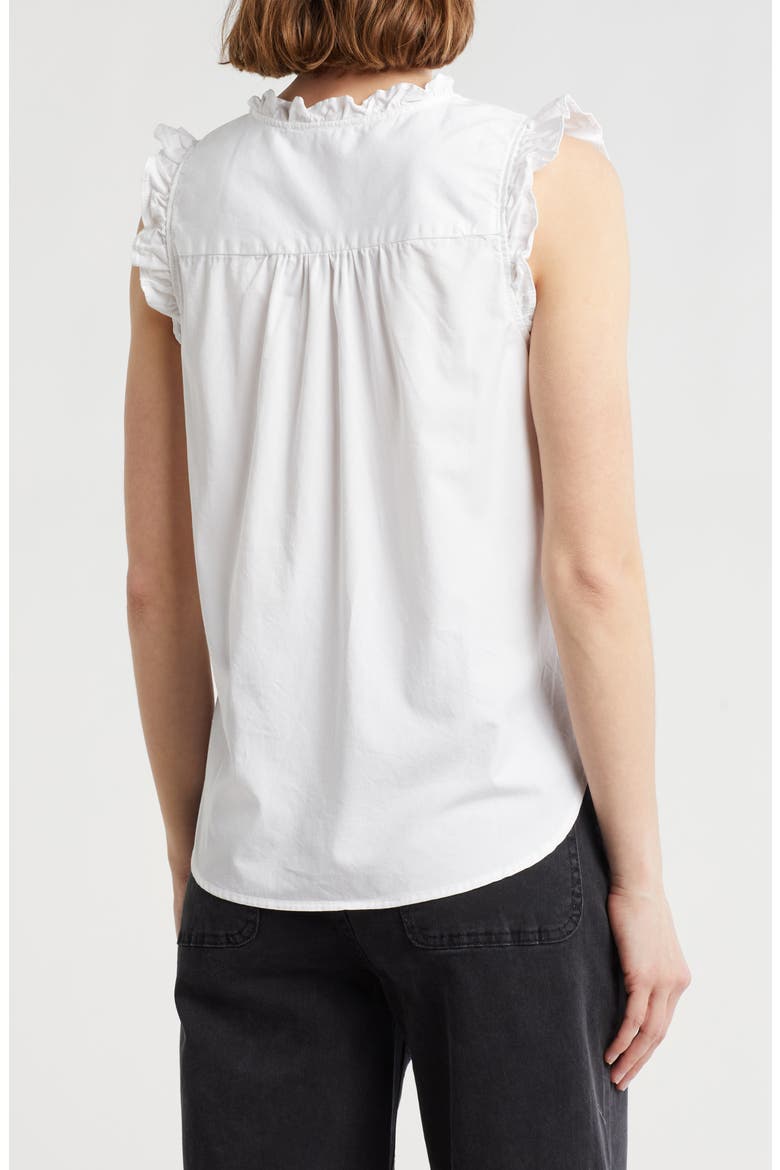 Ruffle Button-Up Top, Alternate, color, NEW WHITE