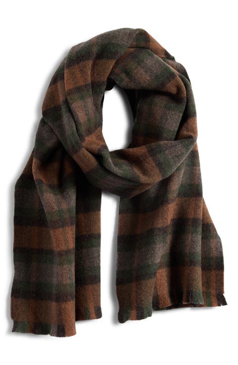 Bateman Plaid Brushed Merino Wool Scarf