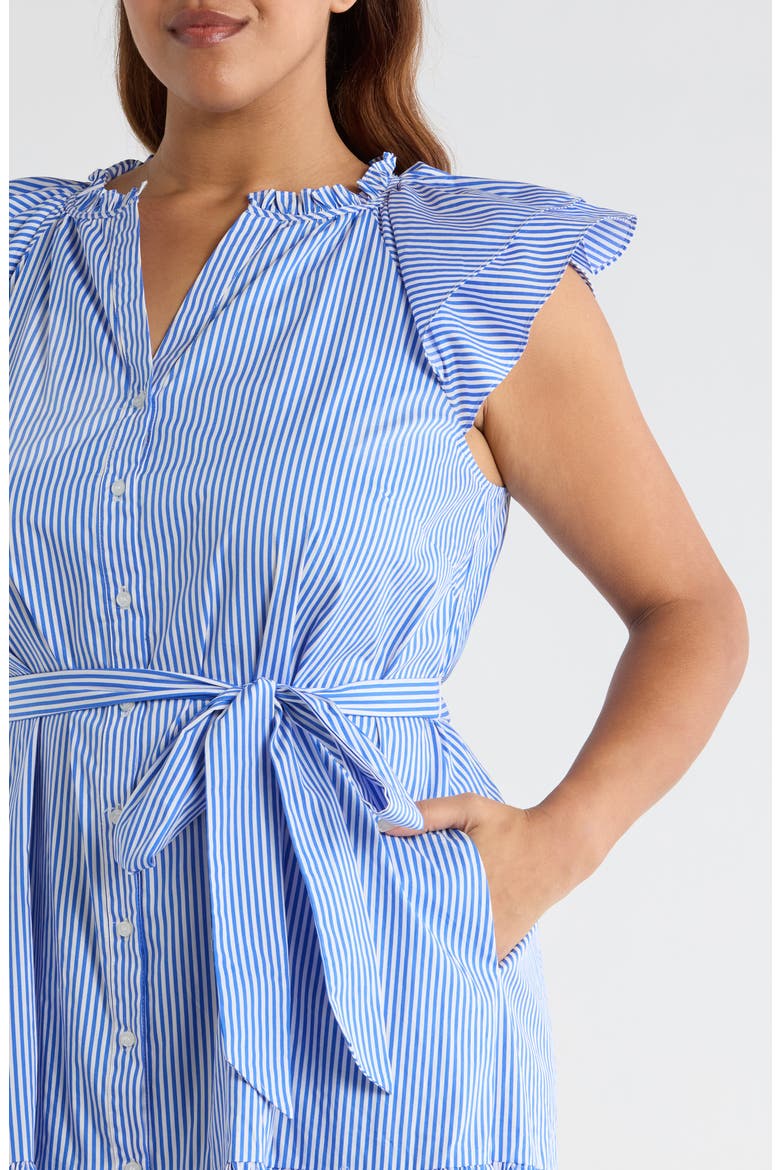 Sherah Stripe Midi Dress, Alternate, color, BLUE-WHT-STRIPE
