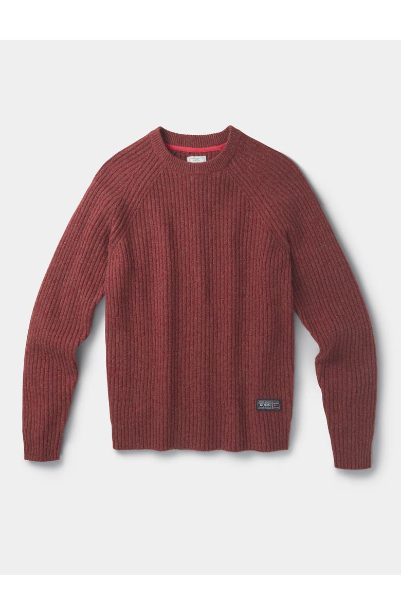 Aubin Ray Fisherman Rib Crew Neck Sweater, Alternate, color, Rust Mix