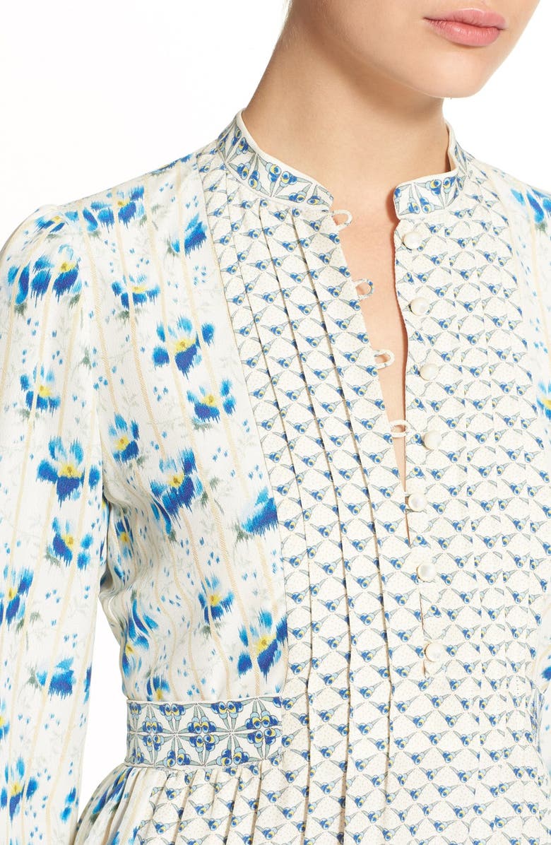 VILSHENKO 'Lauren' Print Silk Marocain Midi Dress, Alternate, color, 