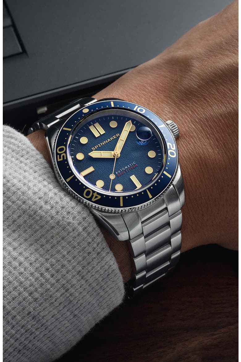 Croft Midsize Automatic Bracelet Watch, 40mm, Alternate, color, BLUE