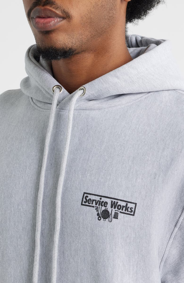 Service Works Trademark Hoodie, Alternate, color, Heather Grey