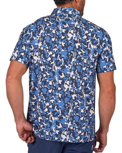 Black Clover Camo Mix Polo In Blue