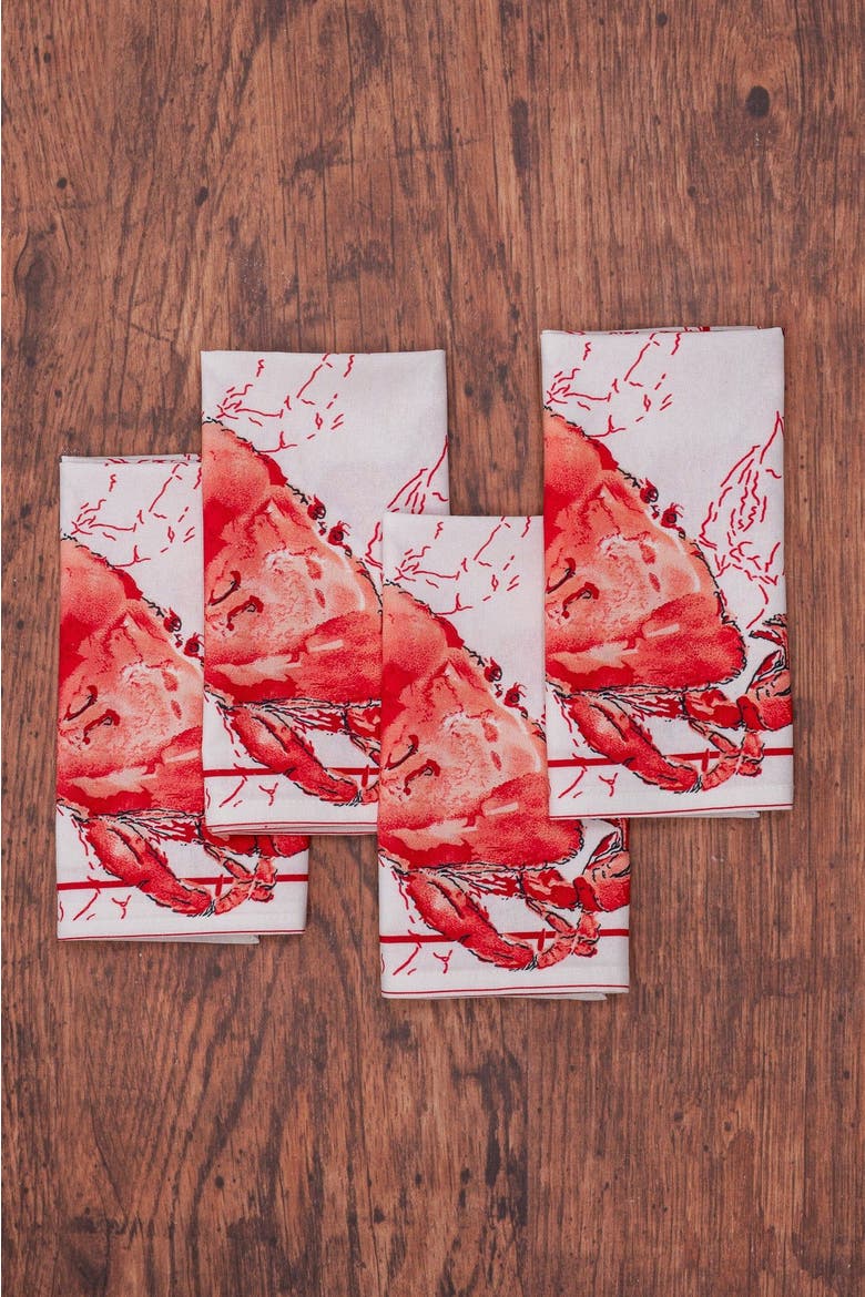 Feeling Crabby Luncheon Napkins, Set of 4, Alternate, color, White