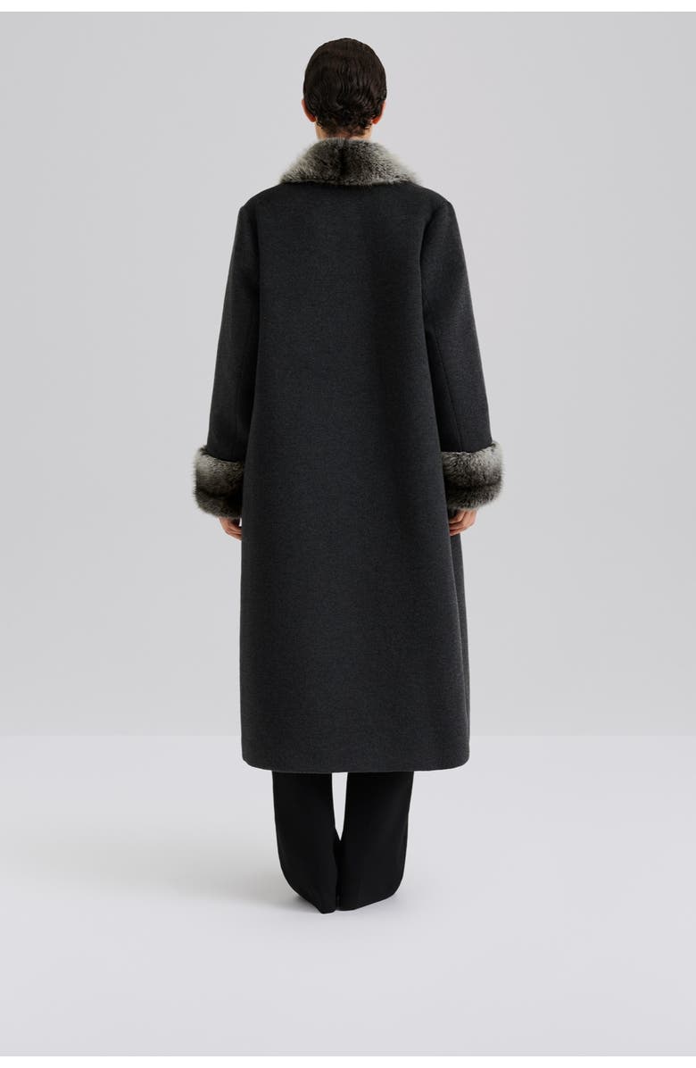 Malina Anouk Yve Faux Fur Wool Coat, Alternate, color, Grey