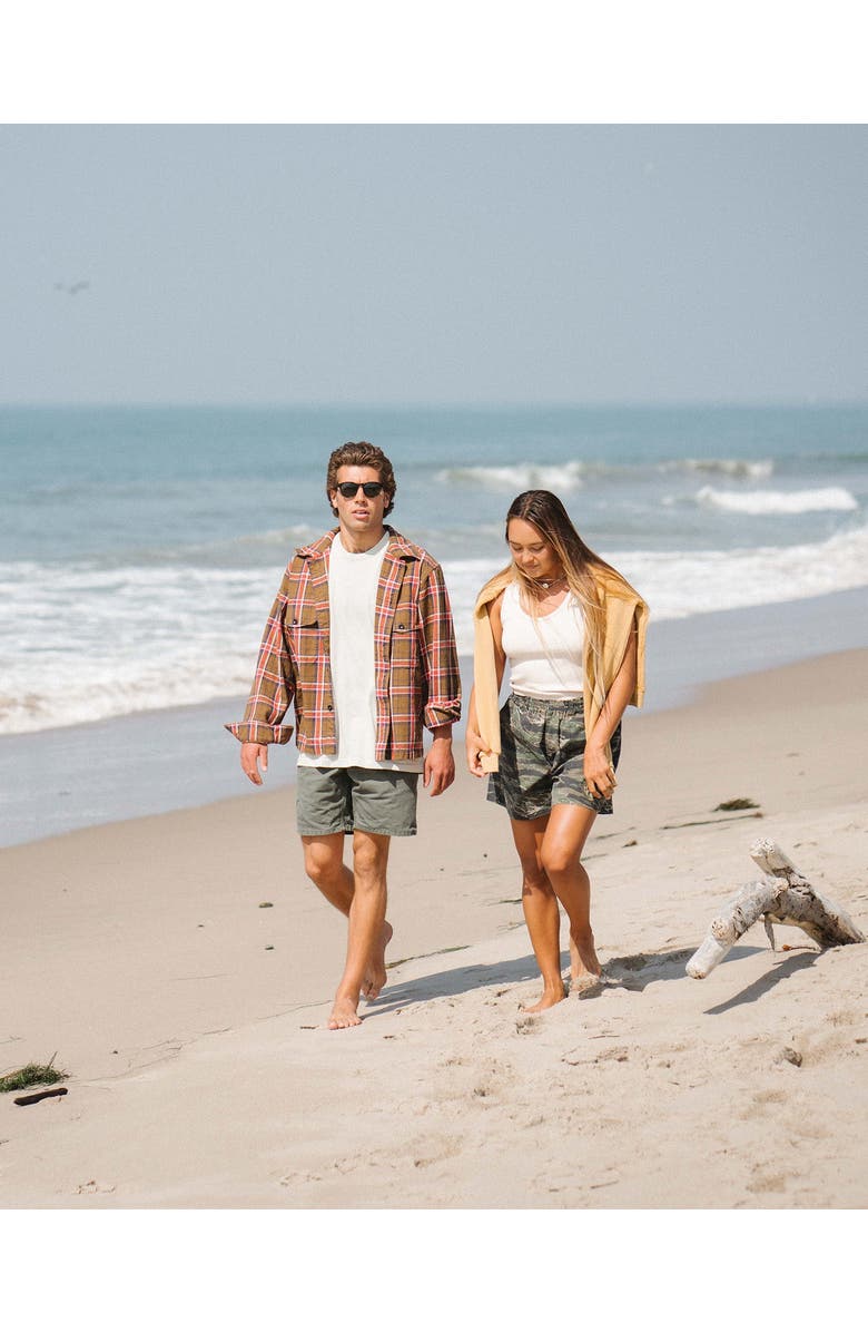 ARIKO Bucky Flannel Over Shirt, Alternate, color, Brown / Orange