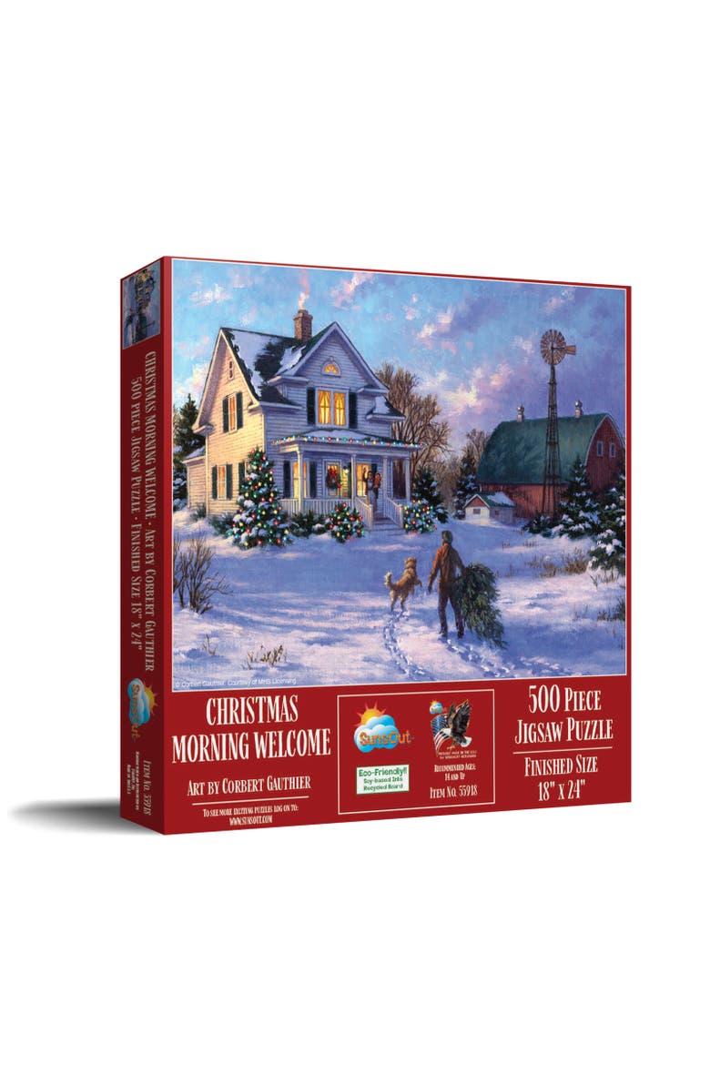 Christmas Morning Welcome 500 piece Jigsaw Puzzle for Adults, Main, color, Multicolor