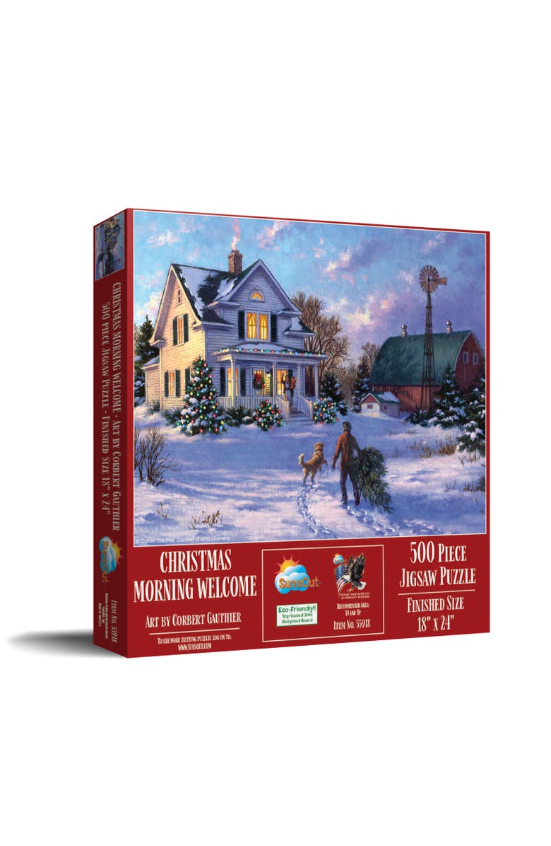 Sunsout Christmas Morning Welcome 500 piece Jigsaw Puzzle for Adults, Main, color, Multicolor