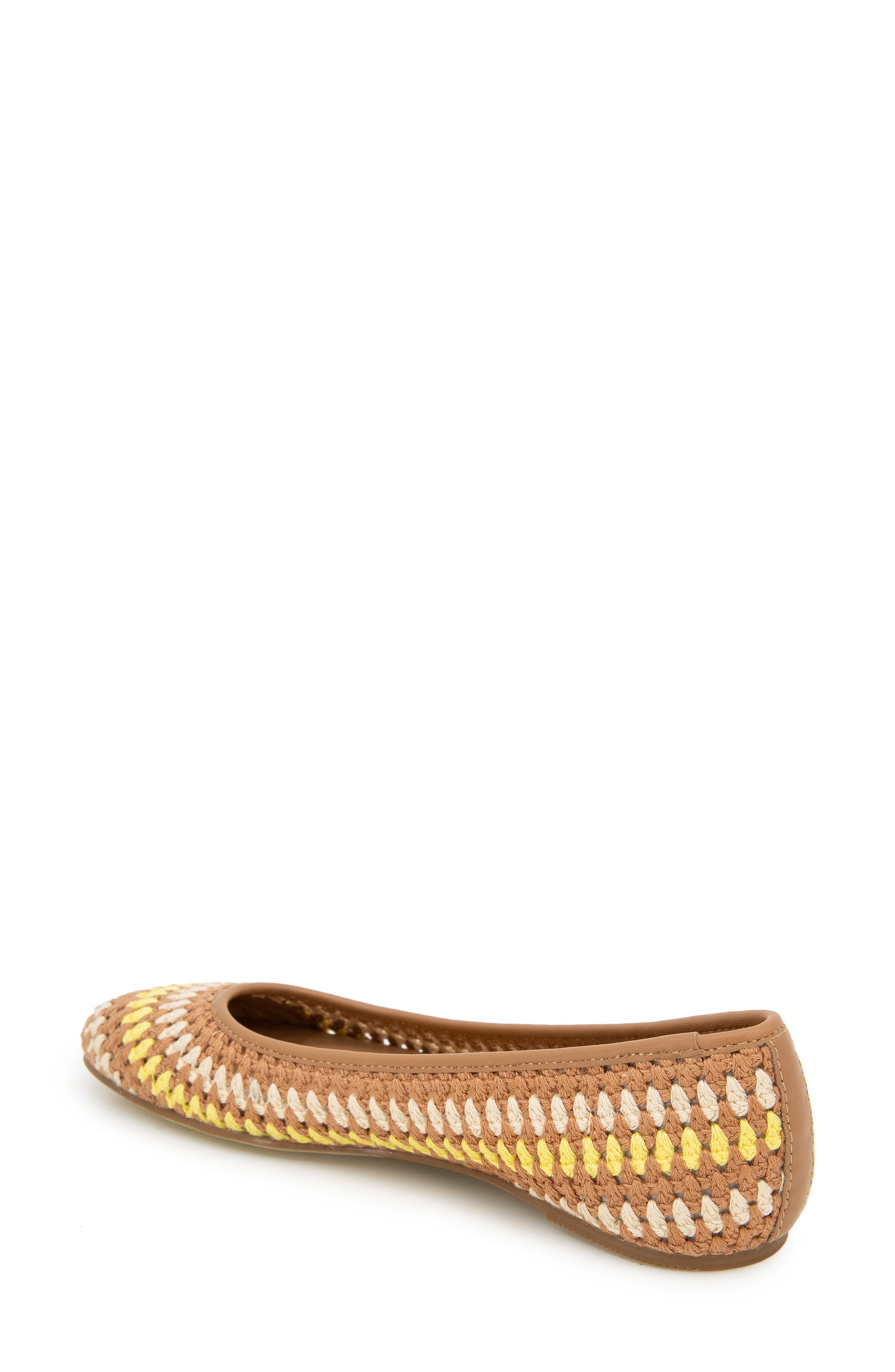 Mable Macramé Flat, Alternate, color, BANANA MULTI FABRIC