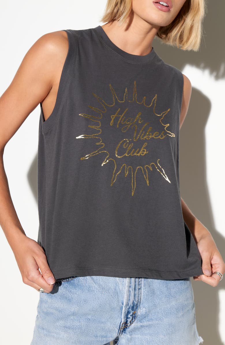 Spiritual Gangster High Vibes Bowery Cotton Graphic Tank, Alternate, color, 