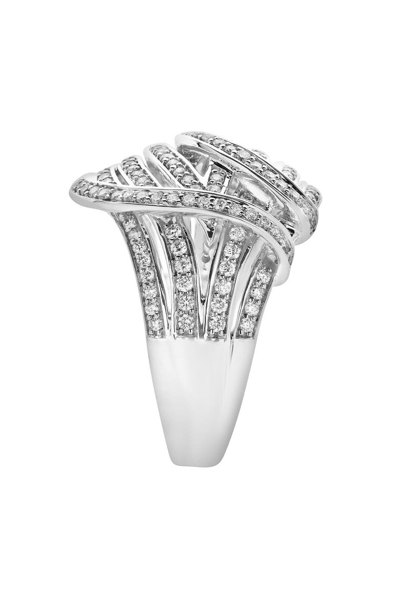 Marina 14K Gold Round Diamond Studded Dome Ring - 0.84cts, Alternate, color, 14K White Gold