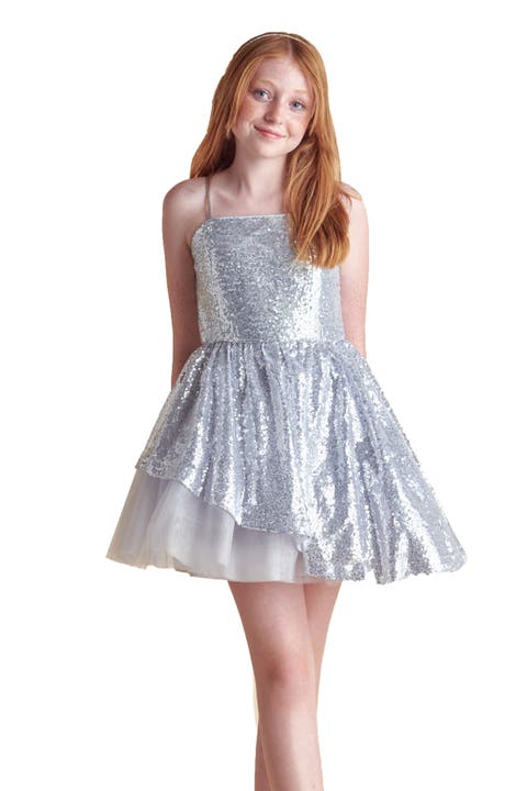 Sequin Peek-a-Boo-Dress (Big Kid)