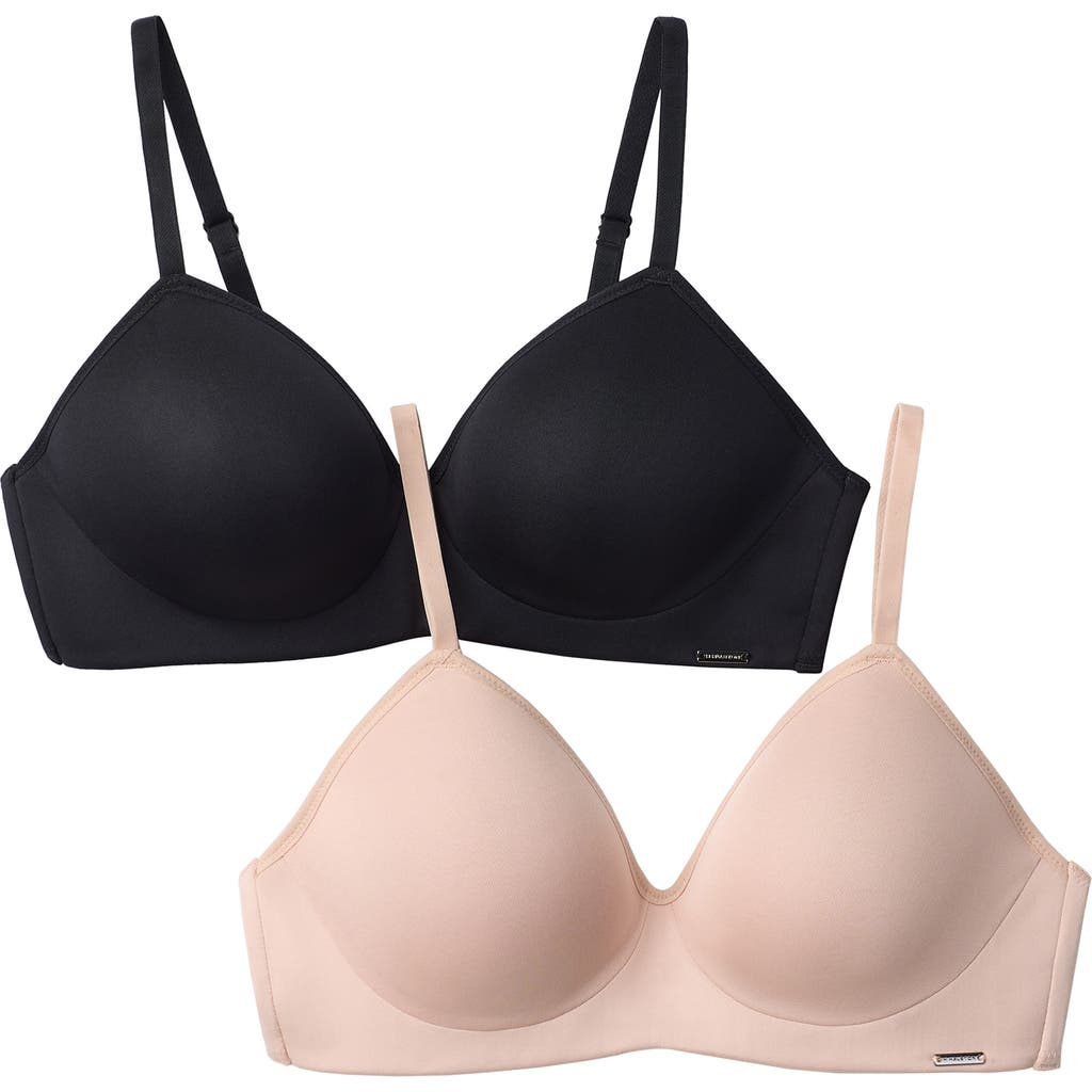 HALSTON HALSTON 2-PACK MODERN MICRO WIRE FREE T-SHIRT BRAS