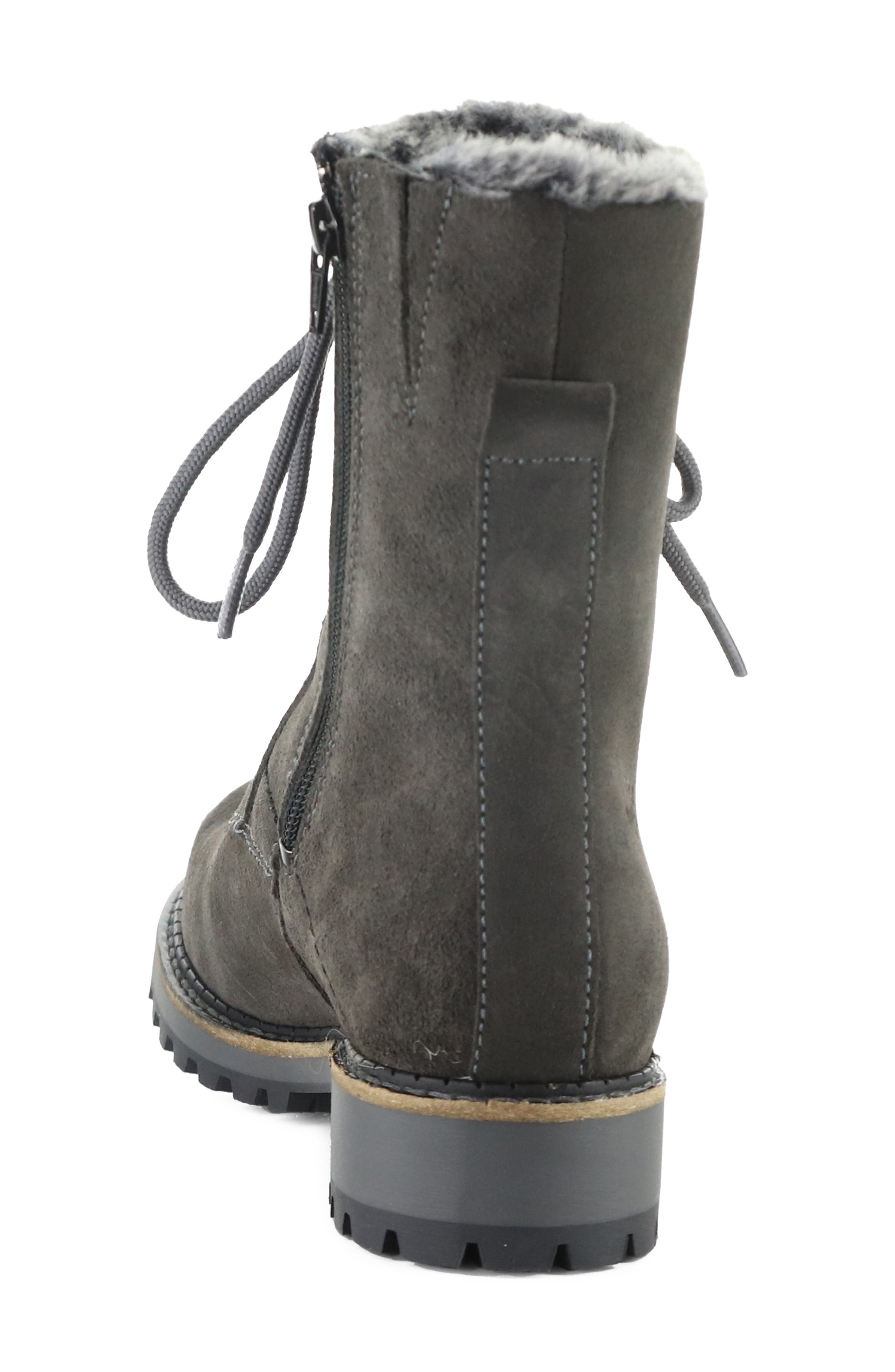 Cyrus Leather Boot with Faux Fur Trim, Alternate, color, ANTHRACITE