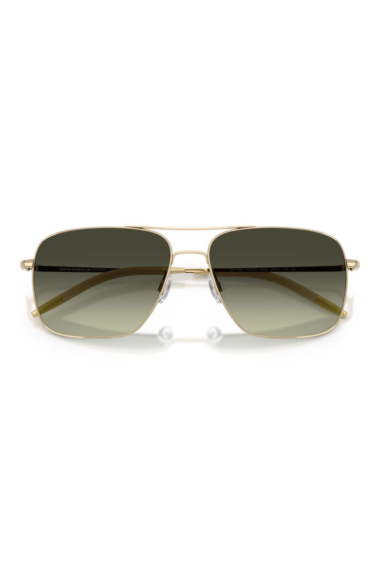 Clifton 58mm Gradient Rectangular Sunglasses, Alternate, color, GOLD / G-15 GRADIENT