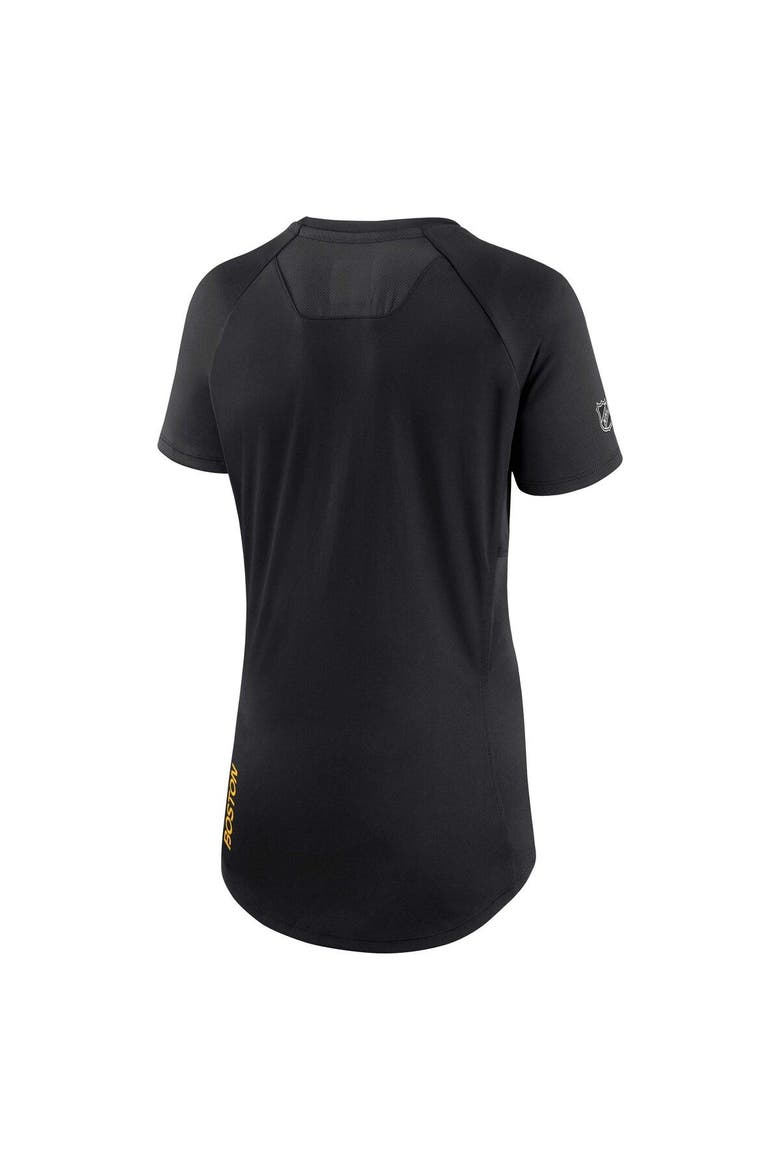 Women's Fanatics Branded Black Boston Bruins Authentic Pro Rink Raglan Tech T-Shirt, Alternate, color, Black