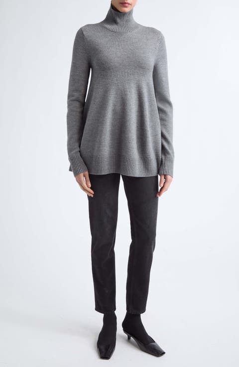 Wool Blend Turtleneck Sweater
