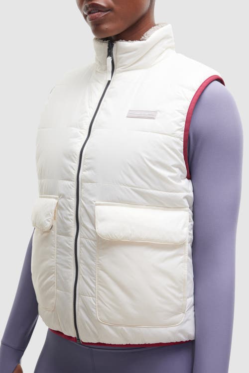Peloton Cozy Fleece Reversible Vest In Pearl