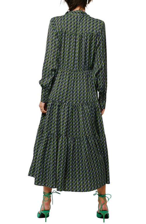 Ciebon Zamara Long Sleeve Midi Dress In Green