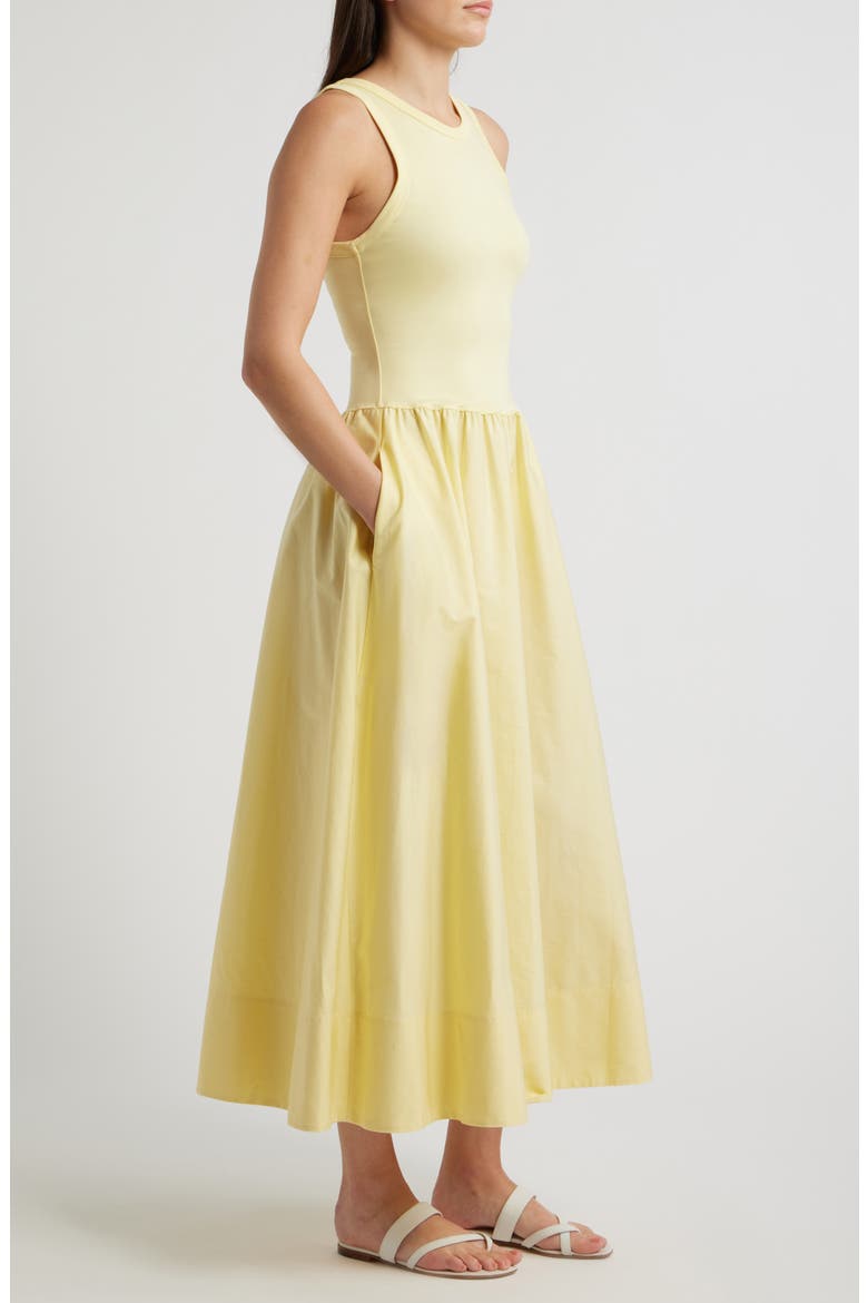 Sleeveless Fit & Flare Maxi Dress, Alternate, color, T BIRD YELLOW