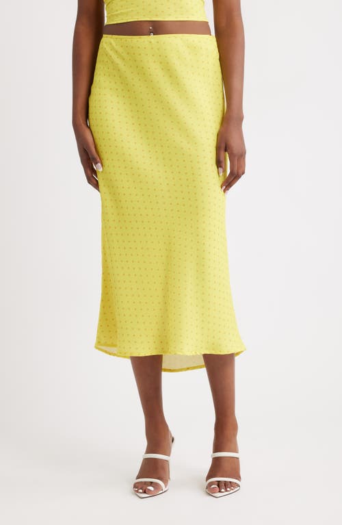 Bella Venice Evelyn Polka Dot Midi Skirt In Yellow