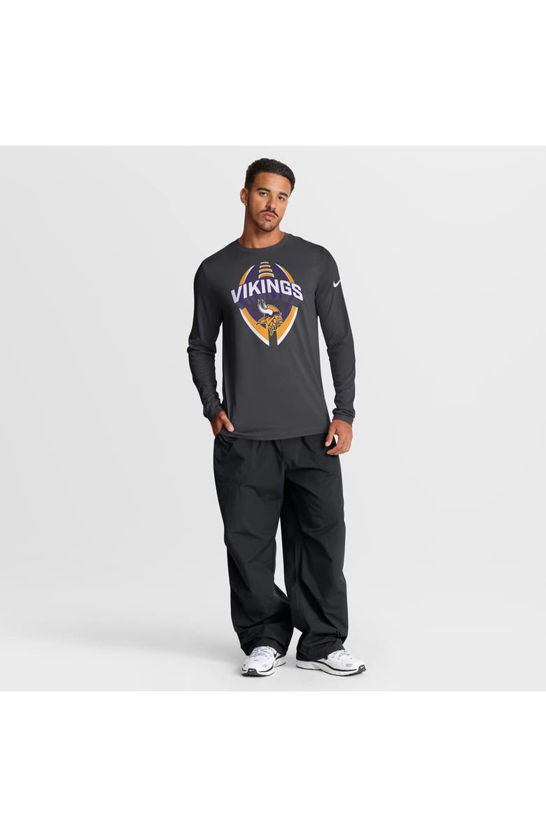 Nike Men's Nike Anthracite Minnesota Vikings Primetime Legend Icon Performance Long Sleeve T-Shirt, Alternate, color, Anthracite