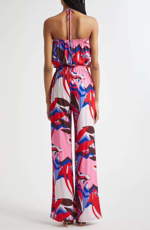 RAMY BROOK RAMY BROOK PARADISO IVA ABSTRACT PRINT HALTER STRAP JUMPSUIT