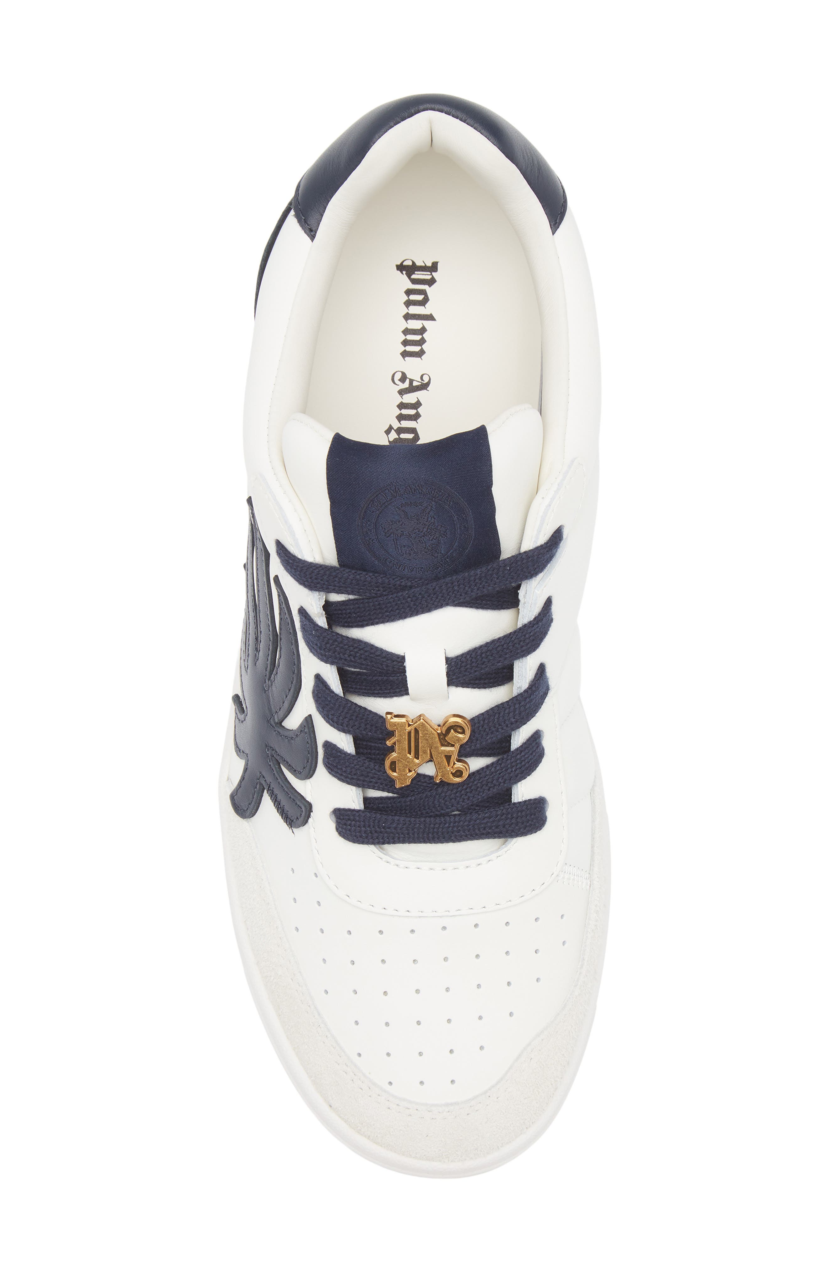 Palm Angels Palm Beach University Low Top Sneaker, Alternate, color, White Navy Blue