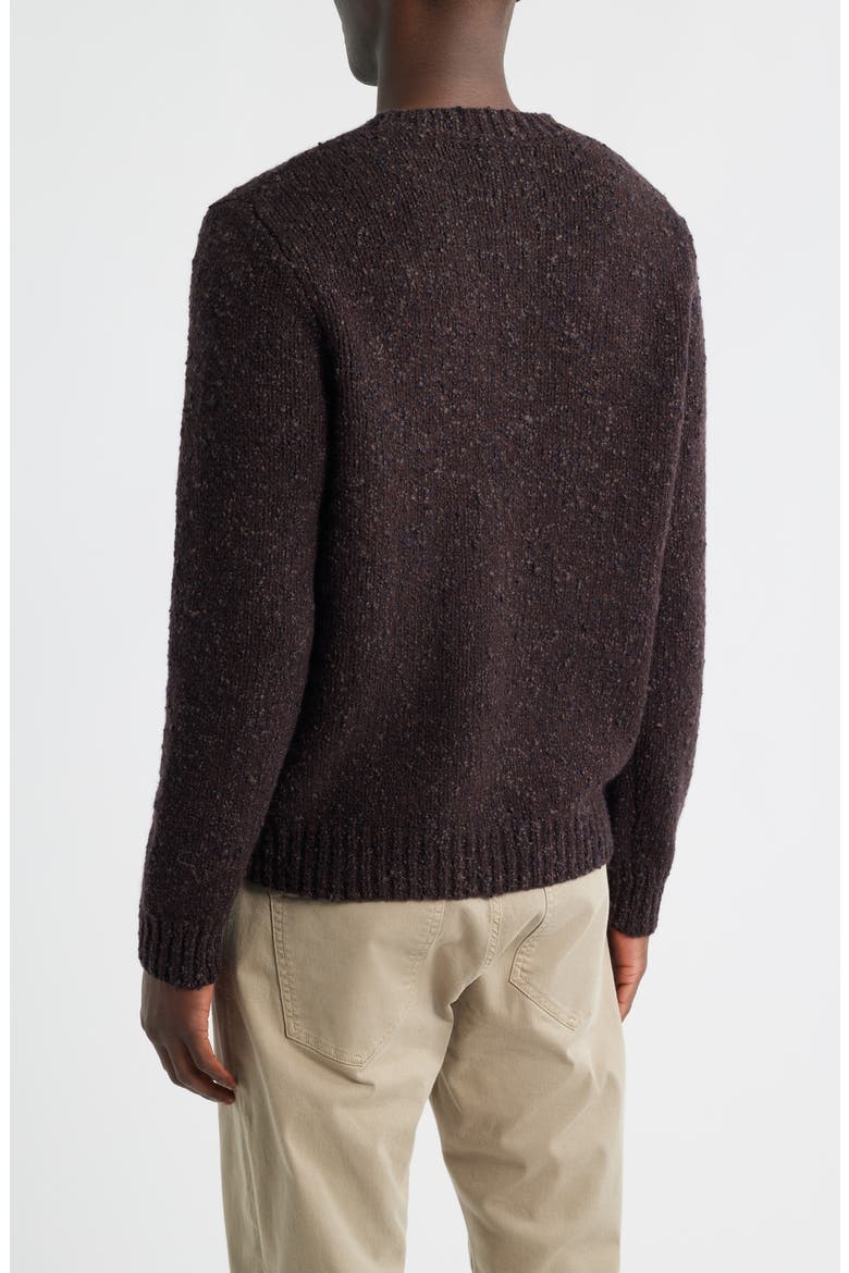 Italian Merino Wool Blend Crewneck Sweater, Alternate, color, BROWN MARL