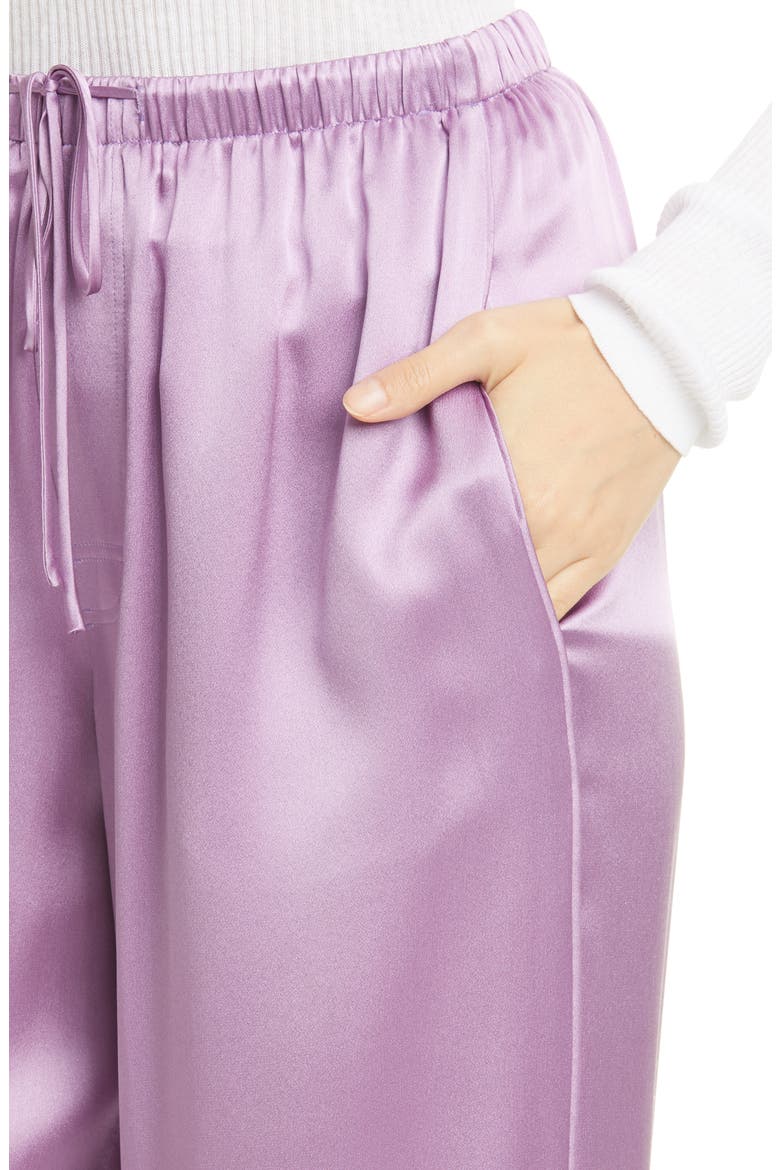 Silk Drawstring Pants, Alternate, color, VERBANA
